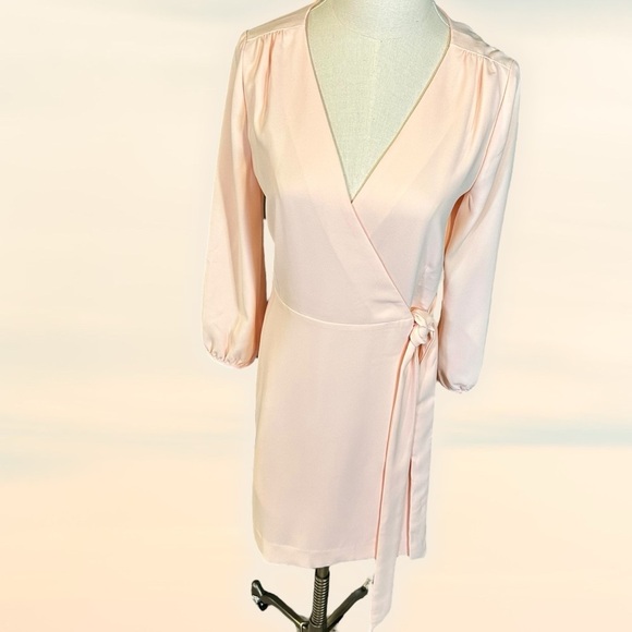 J. Crew ‘Wrap Dress in 365 Crepe’ in Baby Pink Size 4 - Picture 14 of 16